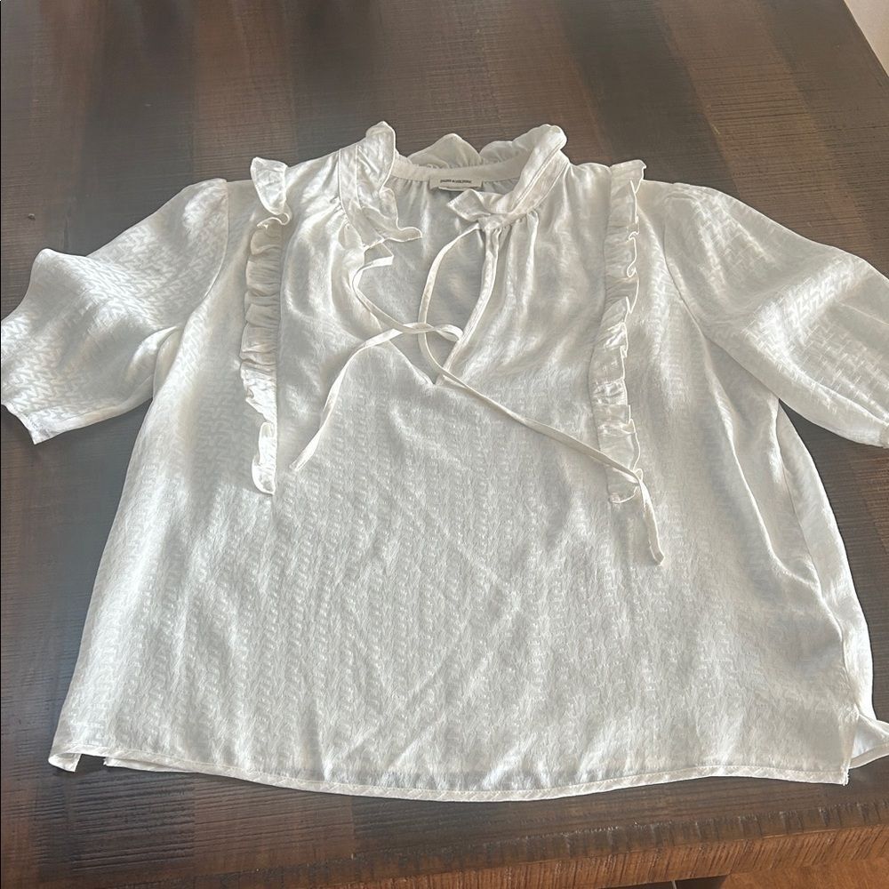 Zadig & Voltaire Cream Ruffled Blouse